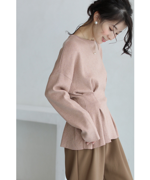 cawaii(カワイイ)の「ウエストタックのペプラムラインニットトップス(ニット/セーター・レディース・ピンク系その他/オリーブ・FREE)」の16枚目の写真