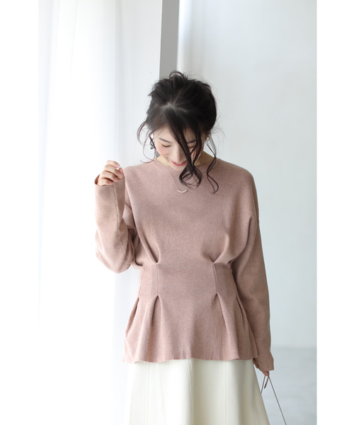 cawaii(カワイイ)の「ウエストタックのペプラムラインニットトップス(ニット/セーター・レディース・ピンク系その他/オリーブ・FREE)」の19枚目の写真
