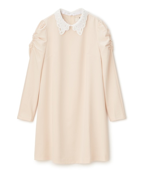 Supreme.La.La.(シュープリームララ)の「レースエリツキギャザースリーブワンピース(ワンピース)」|オフホワイト