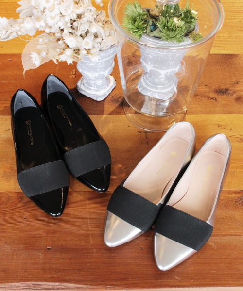 BEAUTY&YOUTH UNITED ARROWS（ビューティーアンドユースユナイテッドアローズ）の「BYTF ∵レザーエラスティック ポインテッドトゥフラット¨◆（パンプス・レディース・ブラック/シルバー・37/36h/37h/38/36）」の18枚目の写真