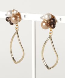 【CouleuR】パールビジュー×フープ ピアス