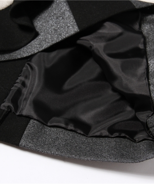 Another Edition(アナザーエディション)の「□AE MIX CLOTH COMBI SK ◆(スカート・レディース・ブラック/ブラウン・MEDIUM/SMALL)」の5枚目の写真