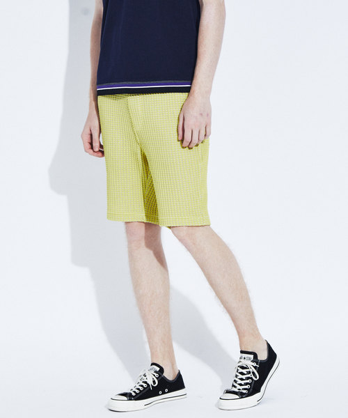 RECENCY OF MINE（リーセンシー オブ マイン）の「【Recency of Mine】オニワッフル　ショーツ（その他パンツ・メンズ・アイボリー/イエロー/ブルー・44/46/48）」の2枚目の写真