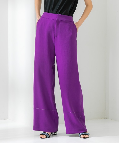 STUDIOUS（ステュディオス）の「【STUDIOUS】ステッチラインパンツ（その他パンツ・レディース・パープル/ブラック・2/1）」の5枚目の写真