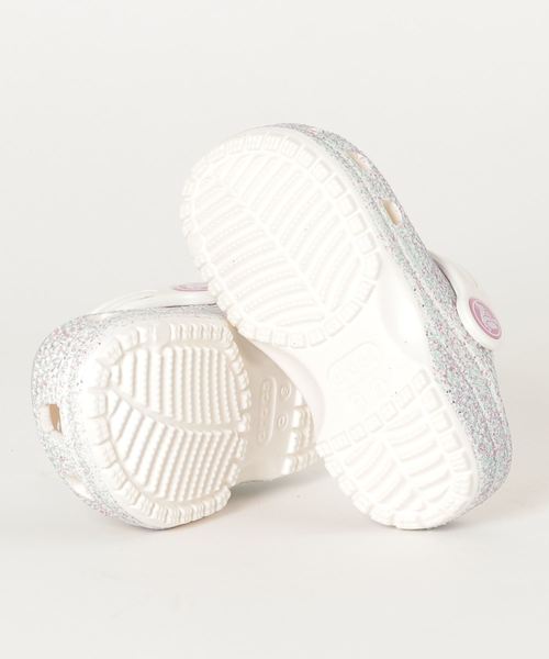 クロックスグリッター キッズ クロックス キラキラ crocs クロックス の crocs クロックス Classic Glitter Clog K 14-20 クラシック グリッター クロッグ 205441-159 Oyster サンダル