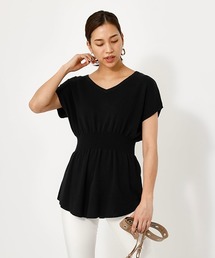 AZUL by moussy | 2WAY WAIST SHIRRING KNIT PO/2WAYウエストシリングニットプルオーバー【MOOK52掲載 90483】(ニット/セーター)