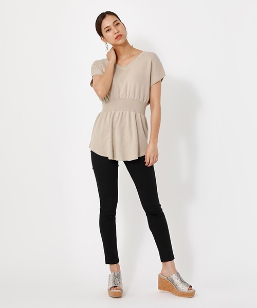 AZUL by moussy(アズールバイマウジー)の「2WAY WAIST SHIRRING KNIT PO/2WAYウエストシリングニットプルオーバー【MOOK52掲載 90483】(ニット/セーター・レディース・ダークオレンジ/ライトベージュ/ブラック・SMALL/MEDIUM)」の18枚目の写真