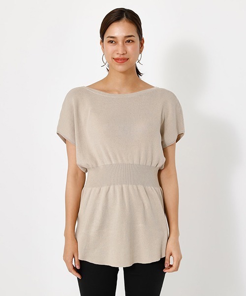 AZUL by moussy(アズールバイマウジー)の「2WAY WAIST SHIRRING KNIT PO/2WAYウエストシリングニットプルオーバー【MOOK52掲載 90483】(ニット/セーター・レディース・ダークオレンジ/ライトベージュ/ブラック・SMALL/MEDIUM)」の12枚目の写真