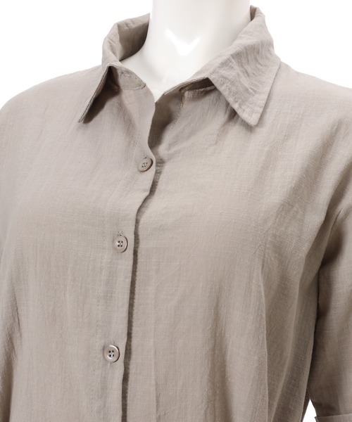 fifth(フィフス)の「リネンライクシャツワンピース(ワンピース・レディース・ホワイト/カーキ・MEDIUM)」の13枚目の写真