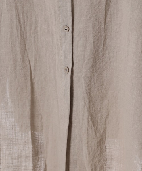 fifth(フィフス)の「リネンライクシャツワンピース(ワンピース・レディース・ホワイト/カーキ・MEDIUM)」の4枚目の写真