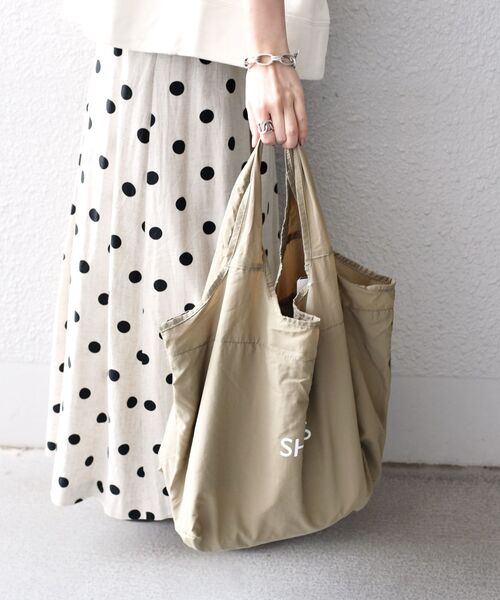 SHIPS（シップス）の「*大容量エコバッグ◇（エコバッグ/サブバッグ・レディース・ブラック/ベージュ/イエロー/ブルー/ワインレッド/ネイビー/ライトカーキ/ダークグレー/ラベンダー・ONE SIZE）」の20枚目の写真