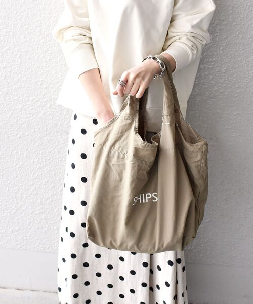 SHIPS（シップス）の「*大容量エコバッグ◇（エコバッグ/サブバッグ・レディース・ブラック/ベージュ/イエロー/ブルー/ワインレッド/ネイビー/ライトカーキ/ダークグレー/ラベンダー・ONE SIZE）」の22枚目の写真