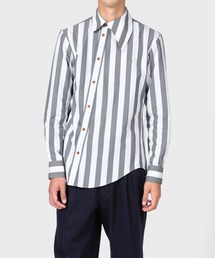 Vivienne Westwood グレー ストライプ ポロシャツ 46 Vivienne Westwood MAN（ヴィヴィアンウエストウッドマン）の