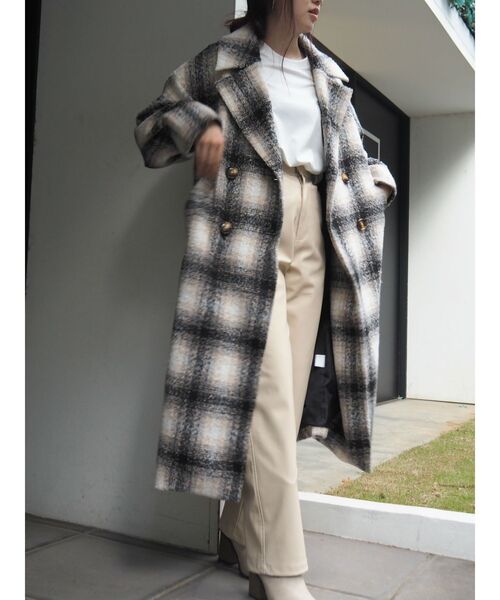 EVRIS（エヴリス）の「ドロップショルダーロングコート（チェスターコート・レディース・ブラック/ボルドー/カーキ/その他1・FREE）」の4枚目の写真