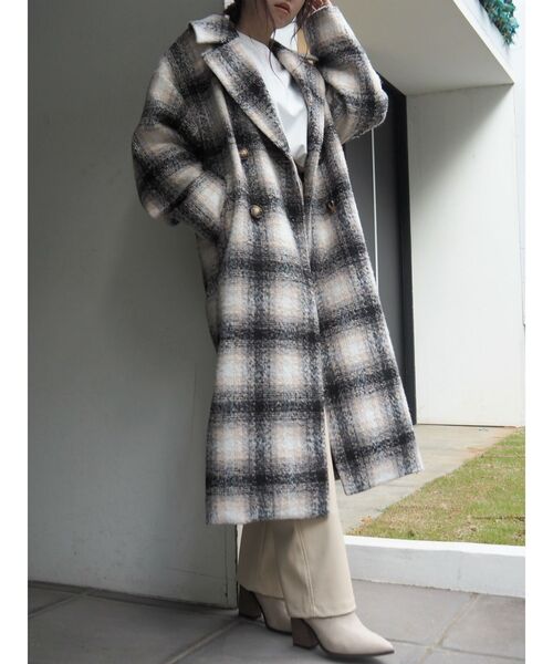 EVRIS（エヴリス）の「ドロップショルダーロングコート（チェスターコート・レディース・ブラック/ボルドー/カーキ/その他1・FREE）」の8枚目の写真