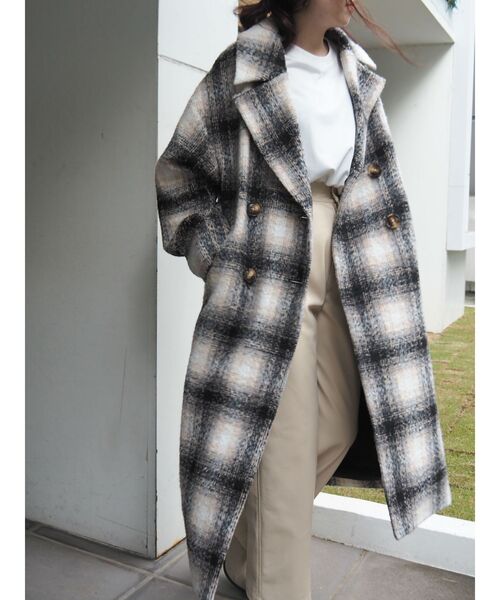 EVRIS（エヴリス）の「ドロップショルダーロングコート（チェスターコート・レディース・ブラック/ボルドー/カーキ/その他1・FREE）」の6枚目の写真