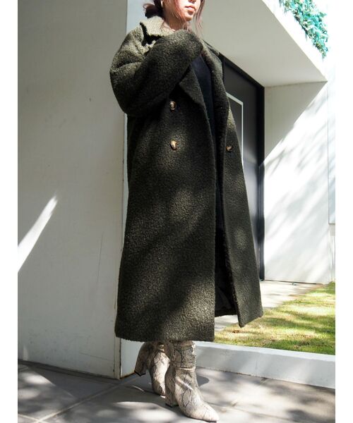 EVRIS（エヴリス）の「ドロップショルダーロングコート（チェスターコート・レディース・ブラック/ボルドー/カーキ/その他1・FREE）」の5枚目の写真