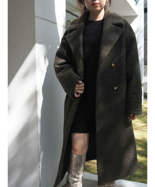 EVRIS（エヴリス）の「ドロップショルダーロングコート（チェスターコート・レディース・ブラック/ボルドー/カーキ/その他1・FREE）」の17枚目の写真