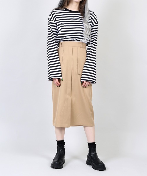 DING（ディング）の「DING/ボーダーロンT（Tシャツ/カットソー・レディース・ホワイト/イエロー/ブルー・FREE）」の9枚目の写真