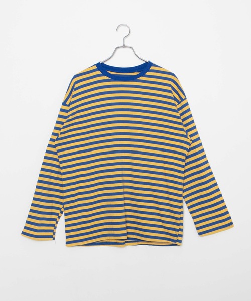 DING（ディング）の「DING/ボーダーロンT（Tシャツ/カットソー・レディース・ホワイト/イエロー/ブルー・FREE）」の4枚目の写真