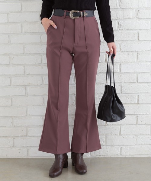 SpRay（スプレイ）の「センタ－シ－ムセミフレアパンツ（その他パンツ・レディース・ブラック/パープル/グリーン/アイボリー/モカ/ピンク系その他・SMALL/MEDIUM/LARGE）」の6枚目の写真