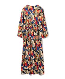 美品❣️定価4.4万円 エストネーション リーフプリントギャザーワンピース 36 美品❣️定価4.4万円 エストネーション リーフプリントギャザー