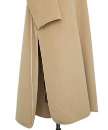 Drawer ケヌキノーカラーロングジレコート　キャメル　 ウエストベルト付き Drawer ケヌキノーカラーロングジレコート キャメル ウエスト
