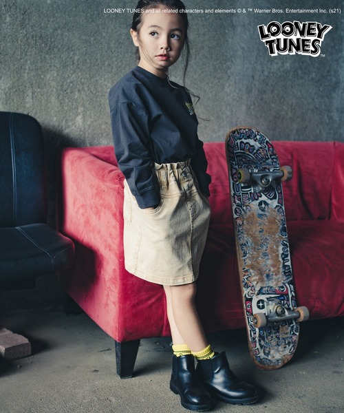 RADCHAP（ラッドチャップ）の「【LOONEY TUNES】スケボーグラフィック長袖Tシャツ（Tシャツ/カットソー・キッズ・チャコールグレー/オフホワイト・130cm/120cm/140cm/110cm/100cm）」の7枚目の写真