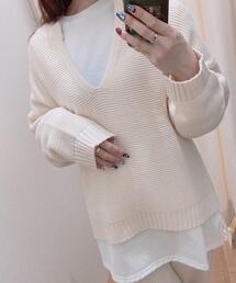 INGNI | 【セットアップ】キーネックガーターニット＋TシャツSET(ニット/セーター)