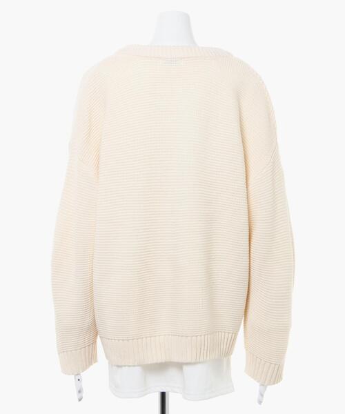 INGNI（イング）の「【セットアップ】キーネックガーターニット＋TシャツSET（ニット/セーター・レディース・ブラック/アイボリー/ミント/モカ/ピンク/グレー系その他・M）」の9枚目の写真