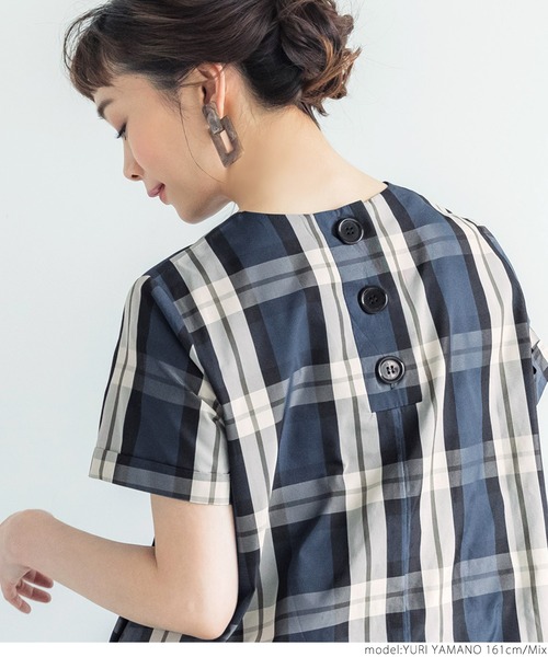 coca（coca）（コカ）の「フレアチェックワンピース（ワンピース・レディース・ブルー系その他・ONE SIZE）」の4枚目の写真