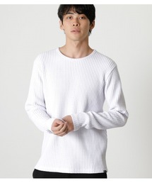 AZUL by moussy | HEAVY WAFFLE C/N LONG TEE/ヘビーワッフルクルーネックロングTシャツ(Tシャツ/カットソー)