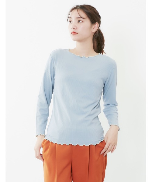 POU DOU DOU(プードゥドゥ)の「トタンテレコ7分袖トップス(Tシャツ/カットソー・レディース・キャメル/イエロー/ブルー/アイボリー/ブラック・3)」の4枚目の写真