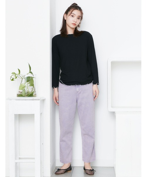 POU DOU DOU(プードゥドゥ)の「トタンテレコ7分袖トップス(Tシャツ/カットソー・レディース・キャメル/イエロー/ブルー/アイボリー/ブラック・3)」の10枚目の写真