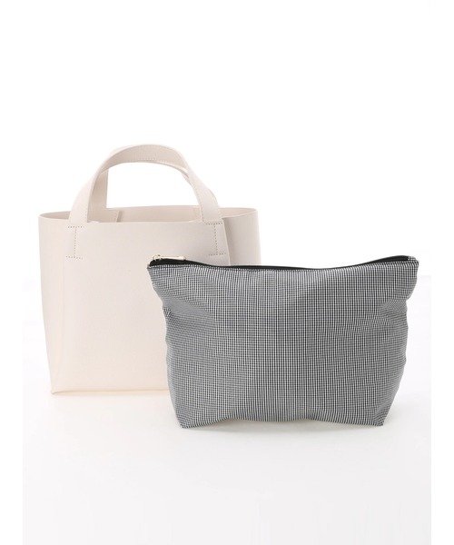 Lugnoncure（ルノンキュール）の「ポーチ付きトートバッグ（トートバッグ・レディース・オフホワイト/ブラック/ブルー/シルバー・ﾌﾘ-）」の2枚目の写真