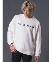 REGIEVO ロゴプリントドロップショルダートレーナー ビッグスウェット