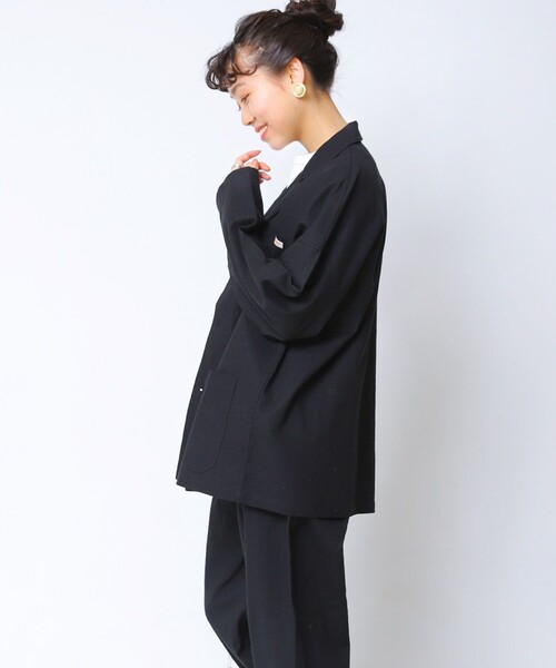 FREAK'S STORE（フリークスストア）の「【WEB限定】MACOBER/マコバー　別注コットンリネンジャケット（テーラードジャケット・レディース・ブラック/ベージュ/ナチュラル/サックスブルー・38）」の2枚目の写真