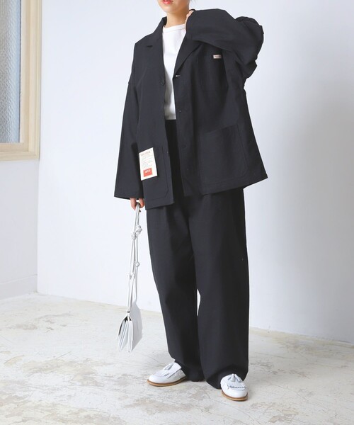 FREAK'S STORE（フリークスストア）の「【WEB限定】MACOBER/マコバー　別注コットンリネンジャケット（テーラードジャケット・レディース・ブラック/ベージュ/ナチュラル/サックスブルー・38）」の8枚目の写真