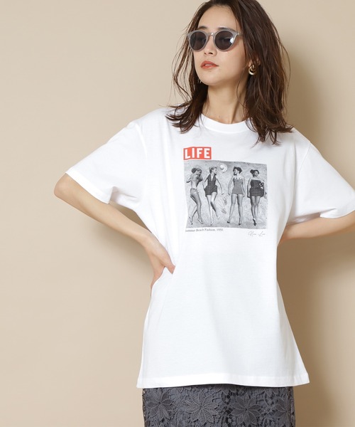N.(N. Natural Beauty Basic)(エヌエヌナチュラルビューティーベーシック)の「【GOOD ROCK SPEED】LIFE Tシャツ(Tシャツ/カットソー・レディース・ホワイト・MEDIUM)」の1枚目の写真