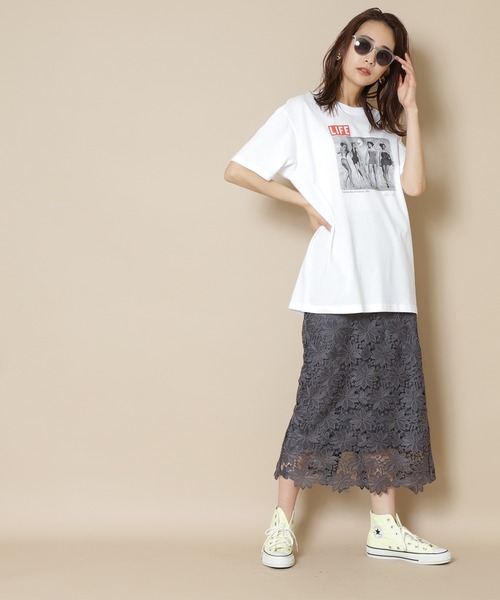 N.(N. Natural Beauty Basic)(エヌエヌナチュラルビューティーベーシック)の「【GOOD ROCK SPEED】LIFE Tシャツ(Tシャツ/カットソー・レディース・ホワイト・MEDIUM)」の4枚目の写真