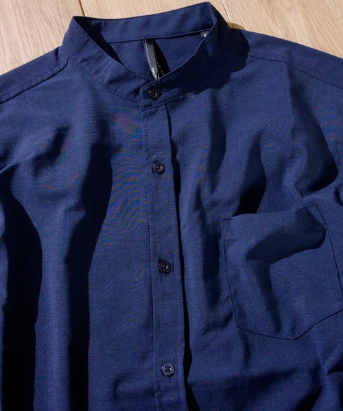 JOHN'S CLOSET(ジョンズクローゼット)の「【i】ポリエステルラミーバンドカラー長袖シャツ(シャツ/ブラウス・メンズ・ホワイト/ブラック/ネイビー/ベージュ/カーキ・MEDIUM/LARGE/X-LARGE)」の10枚目の写真