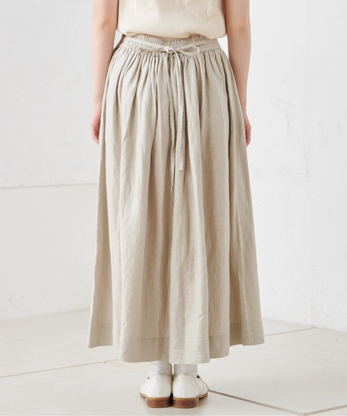 PUAL CE CIN（ピュアルセシン）の「麻レーヨンツイルスカート（スカート・レディース・スミクロ/ベージュ/グレー・FREE）」の15枚目の写真
