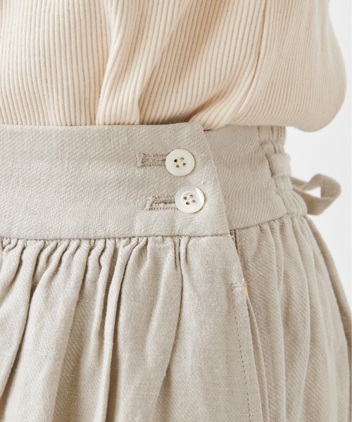 PUAL CE CIN（ピュアルセシン）の「麻レーヨンツイルスカート（スカート・レディース・スミクロ/ベージュ/グレー・FREE）」の19枚目の写真