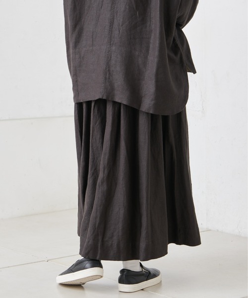 PUAL CE CIN（ピュアルセシン）の「麻レーヨンツイルスカート（スカート・レディース・スミクロ/ベージュ/グレー・FREE）」の22枚目の写真
