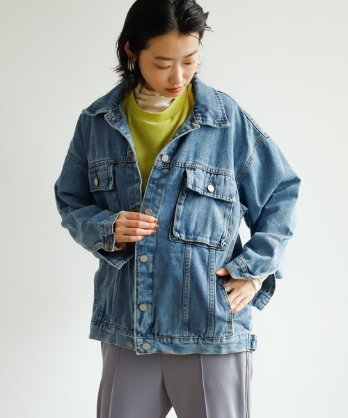 Birthday room（バースデイルーム）の「BIGシルエットGジャン（デニムジャケット・レディース・ライトブルー・FREE）」の3枚目の写真