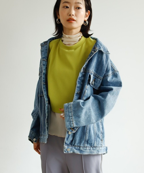 Birthday room（バースデイルーム）の「BIGシルエットGジャン（デニムジャケット・レディース・ライトブルー・FREE）」の5枚目の写真