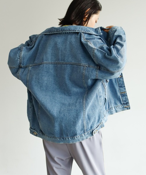 Birthday room（バースデイルーム）の「BIGシルエットGジャン（デニムジャケット・レディース・ライトブルー・FREE）」の8枚目の写真