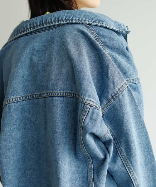 Birthday room（バースデイルーム）の「BIGシルエットGジャン（デニムジャケット・レディース・ライトブルー・FREE）」の11枚目の写真