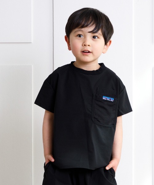 MAKE YOUR DAY（メイクユアデイ）の「メッシュポケットアウトドアTシャツ■80～140cm（Tシャツ/カットソー・キッズ・ブラック/ブラウン/カーキ・90/100/110/120/80/130/140）」の21枚目の写真