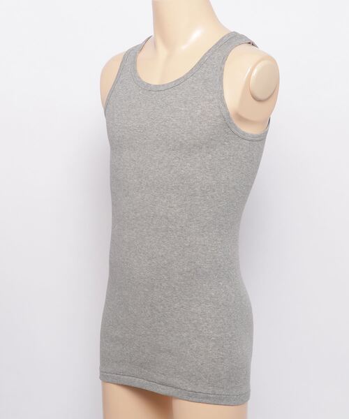 Healthknit(ヘルスニット)の「【 Healthknit / ヘルスニット 】 # リブ タンクトップ インナー USコットン SHP 53001(タンクトップ・メンズ・オフホワイト/グレー/ブラック・M/L)」の5枚目の写真